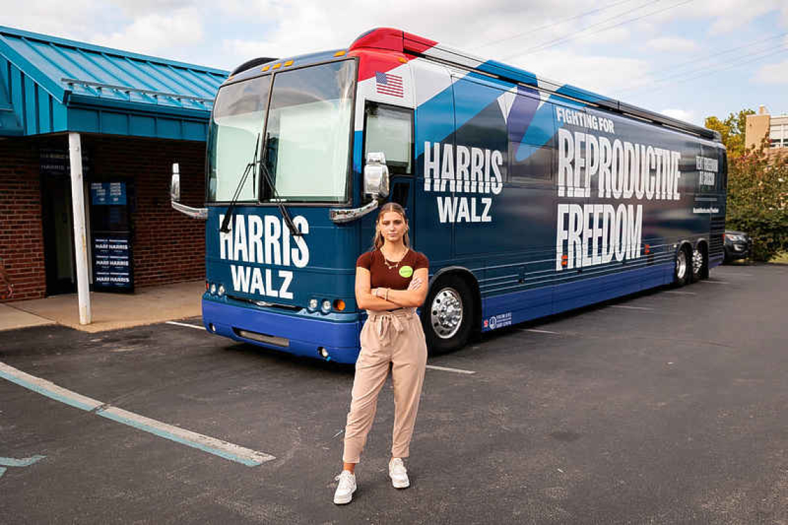 Harris' abortion rights bus tour aims for votes the big rallies don't reach